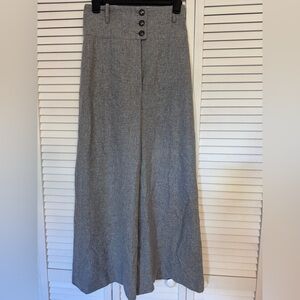Authentic Chanel vintage wool gray wide leg trousers
